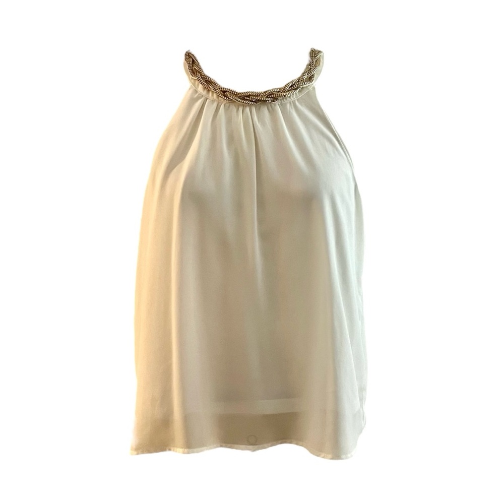 POETRY White Tank with Gold Chain